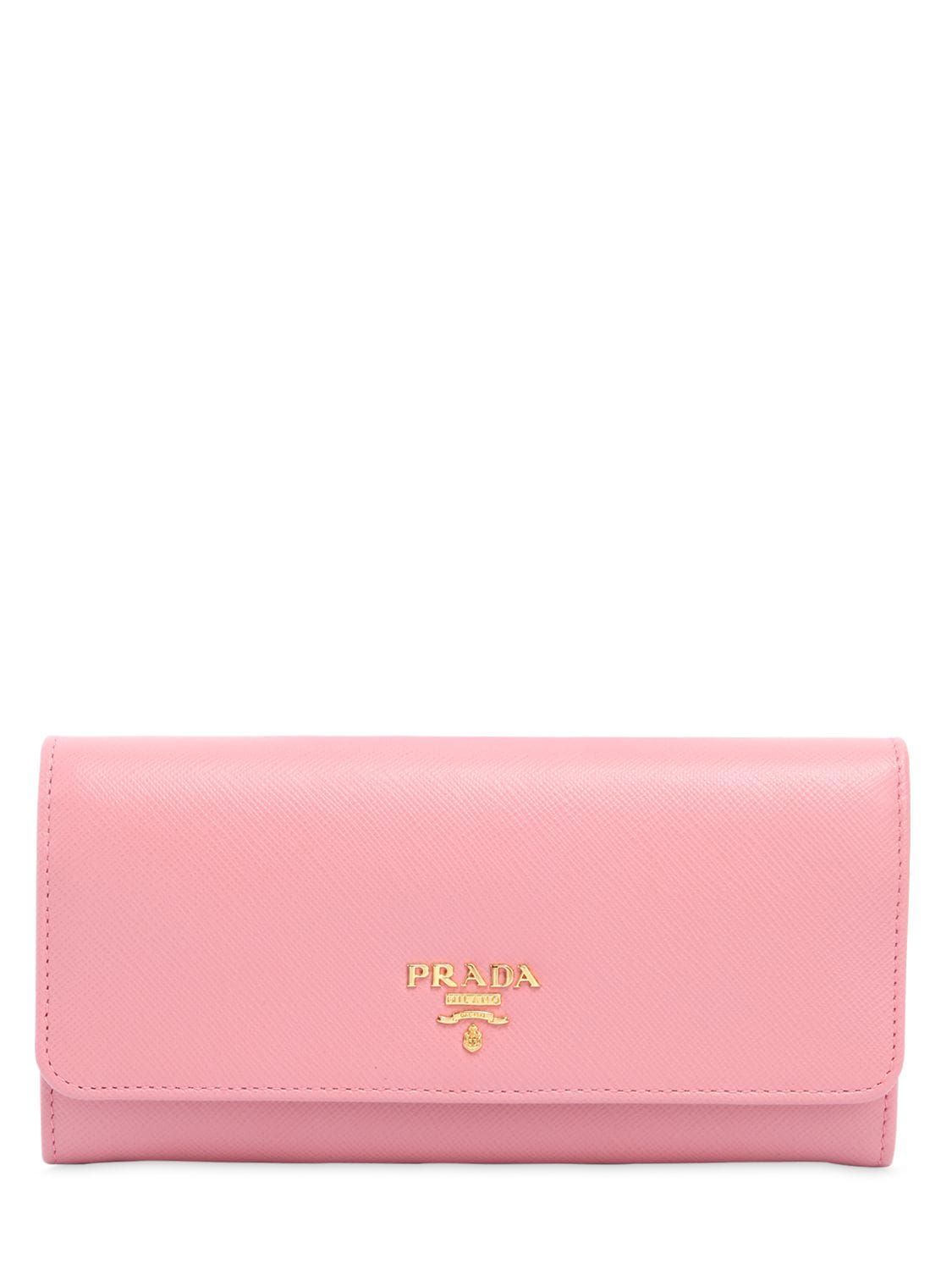 Prada Saffiano Leather Continental Wallet In Pink