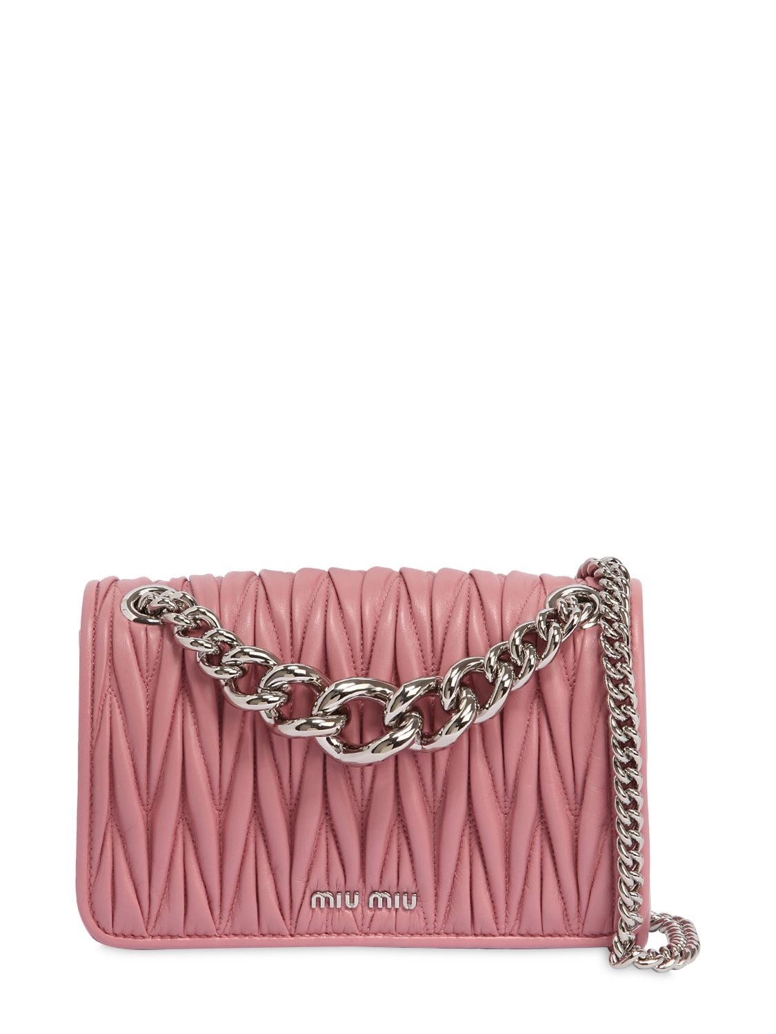 Miu Miu Club Quilted Leather Shoulder Bag In Pink | ModeSens