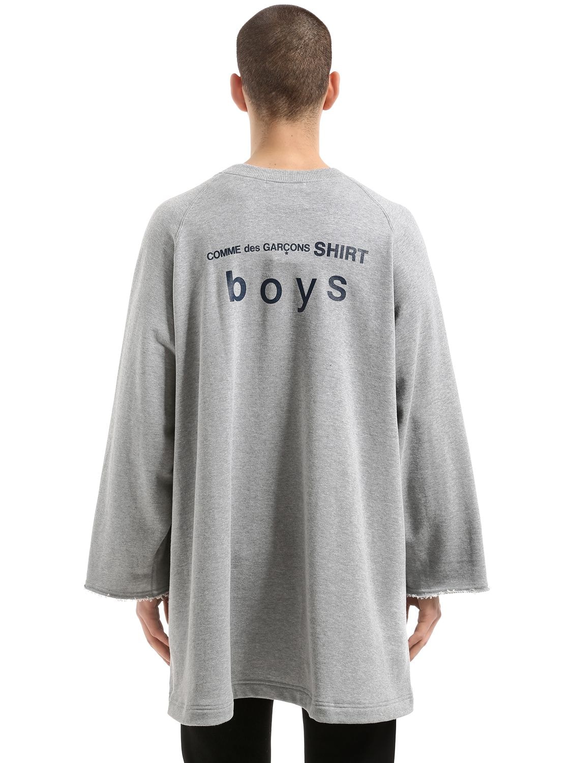 Comme Des Garçons Shirt Cdg Boys Printed Cotton Sweatshirt In Grey |  ModeSens