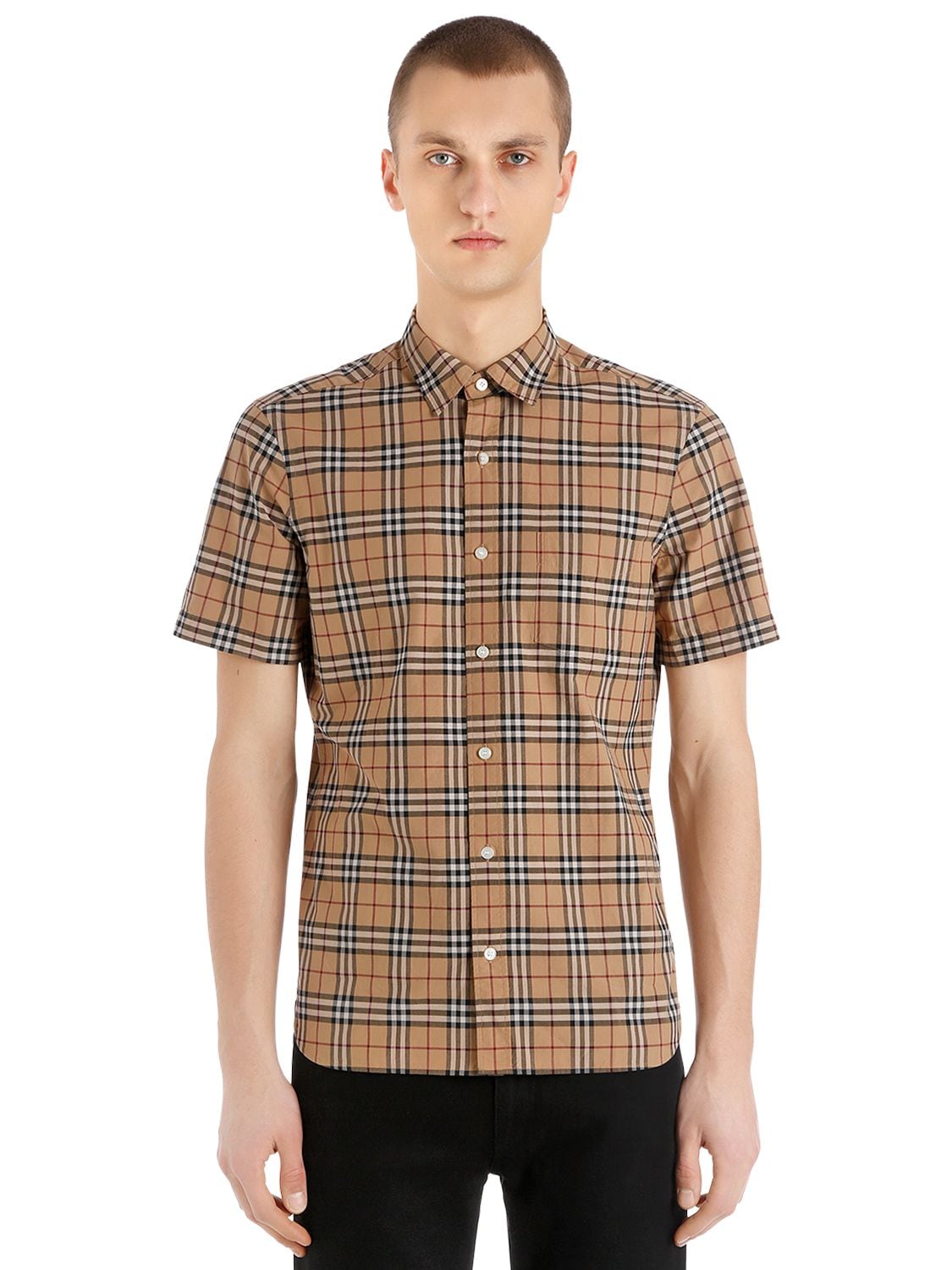 BURBERRY ALEXANDER CHECK TWILL SHORT SLEEVE SHIRT,67IJSJ057-NDA2NzA0NQ2