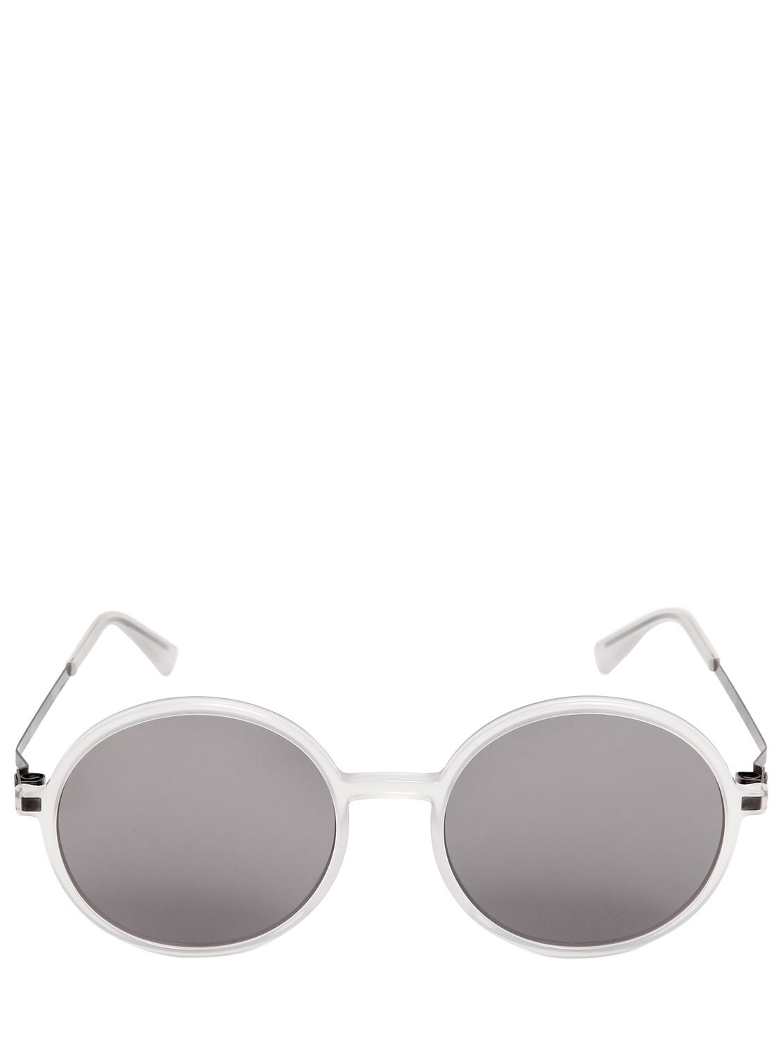 Mykita Light Round Mirror Sunglasses In White