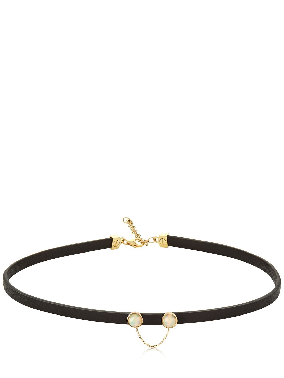 Ruifier Eyes On You Leather Choker In Black