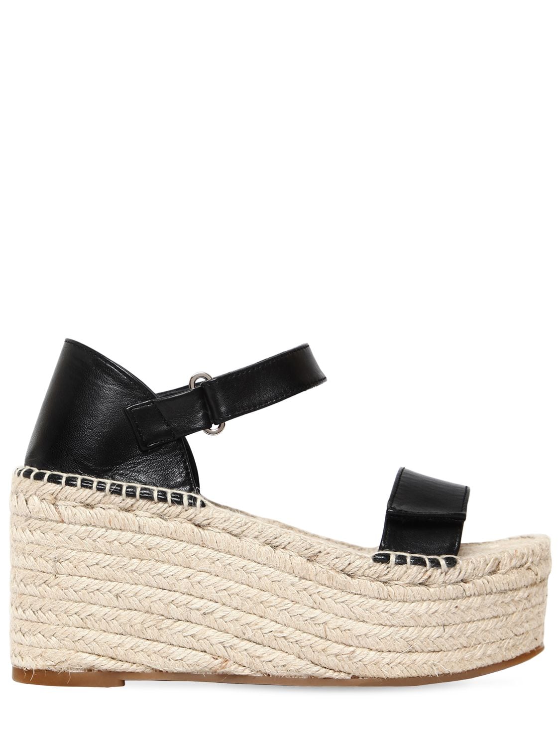 Sarah Summer 90mm Leather Wedges In Black