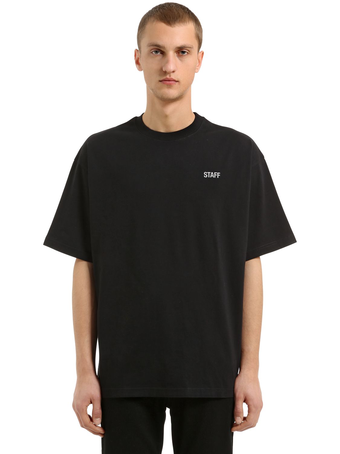 VETEMENTS OVERSIZE REFLECTIVE STAFF JERSEY T-SHIRT