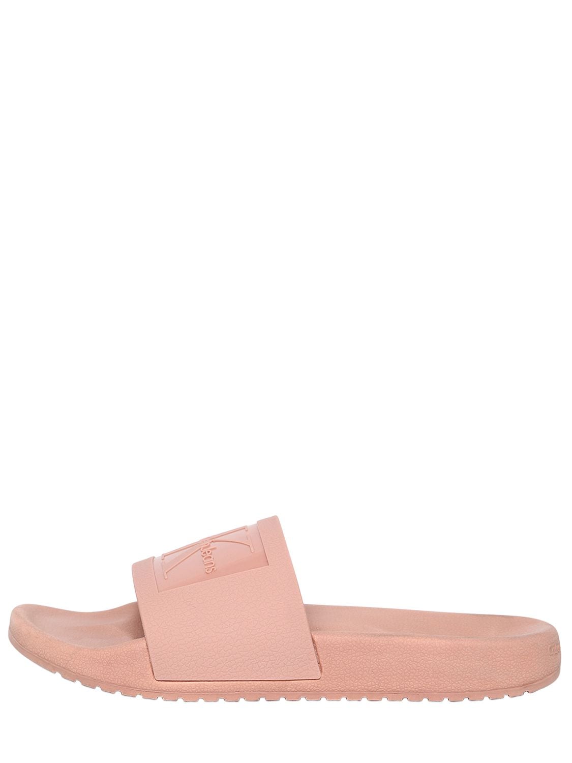Calvin Klein Jeans Est.1978 20mm Christie Logo Rubber Slide Sandals In Blush