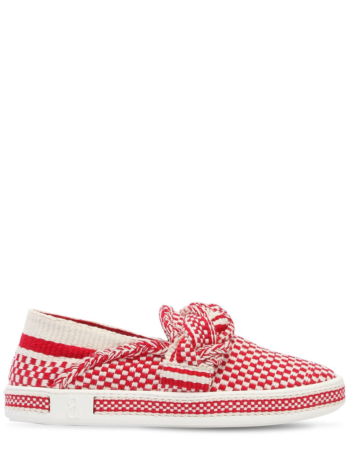 Antolina Paris 20mm Woven Cotton Slip-on Sneakers In Red/white