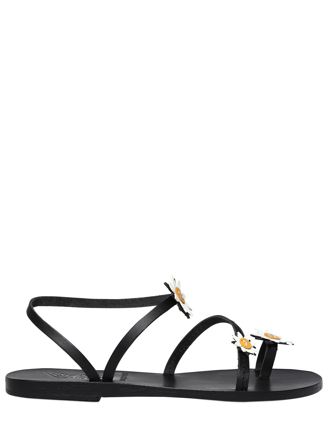 Ancient Greek Sandals Fabrizio Viti Leather Sandals In Black