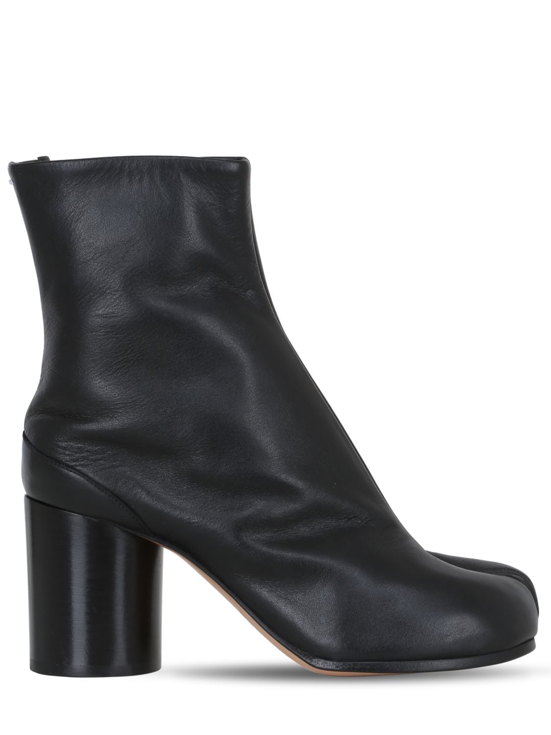 Maison Margiela 80mm Tabi Leather Ankle Boots In Black