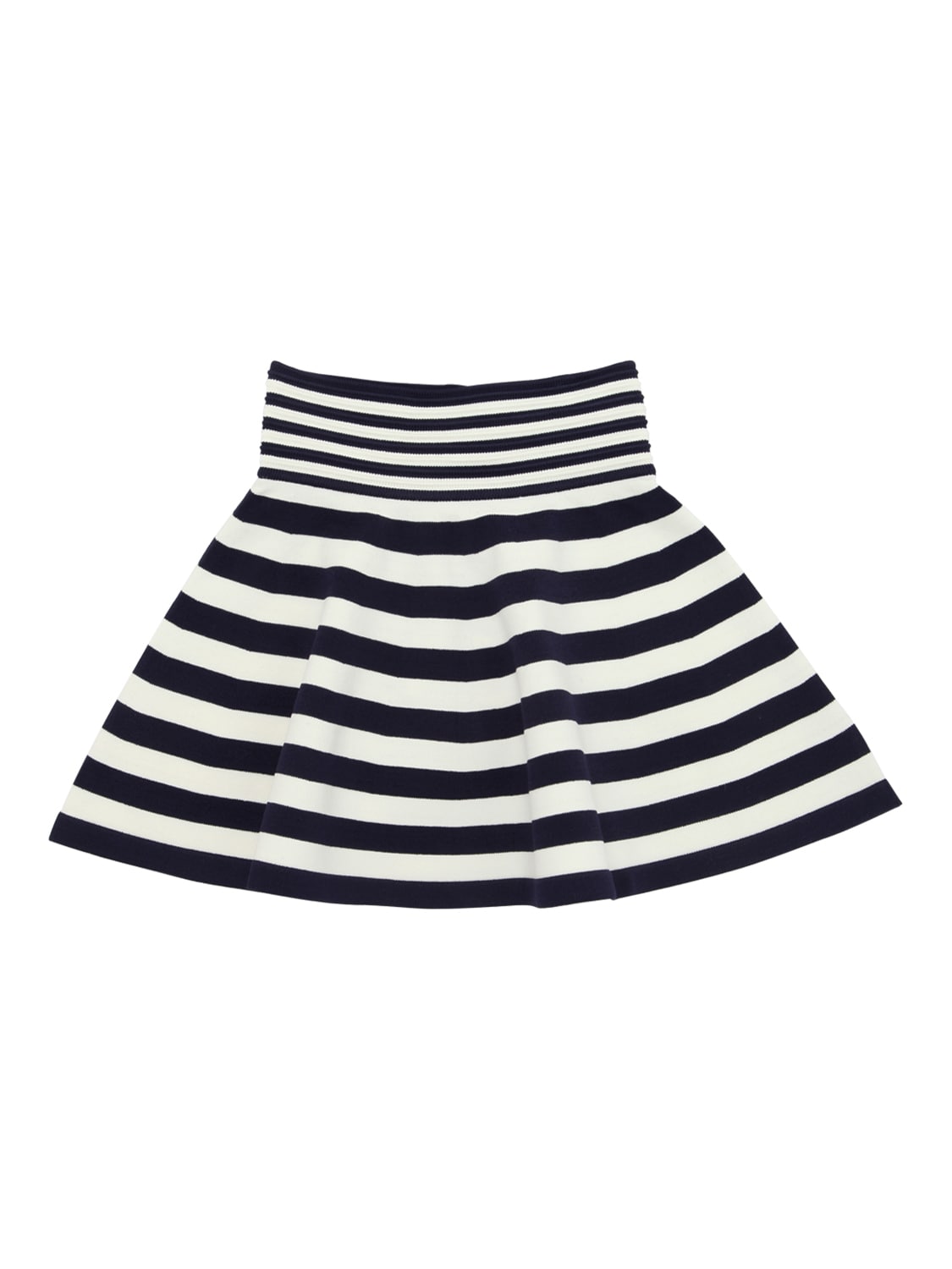 Milly Minis - Striped viscose blend knit ottoman skirt - White/Navy ...