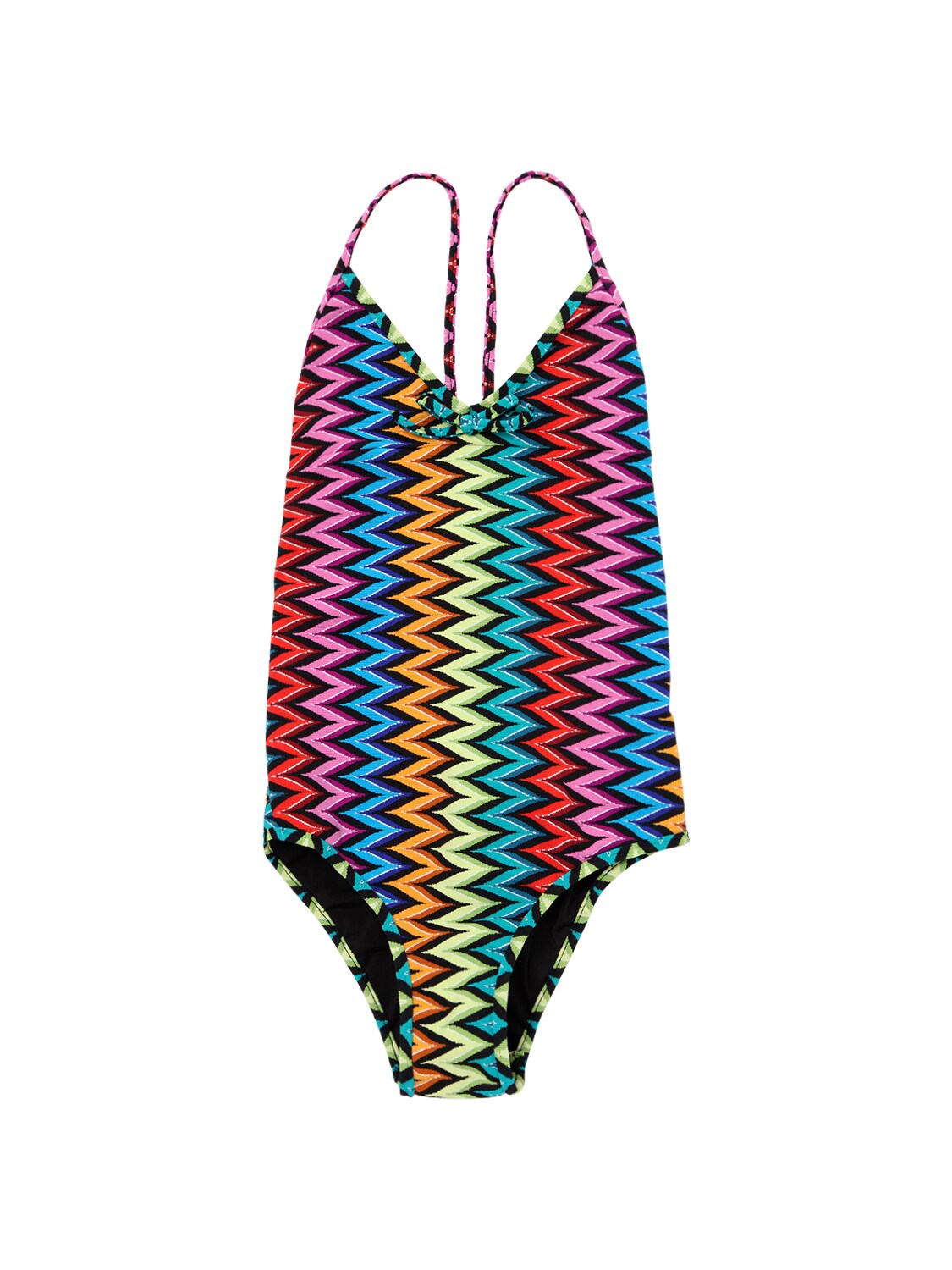 Milly Minis Kids' Zigzag Print Lycra One Piece Swimsuit In Multicolor ...