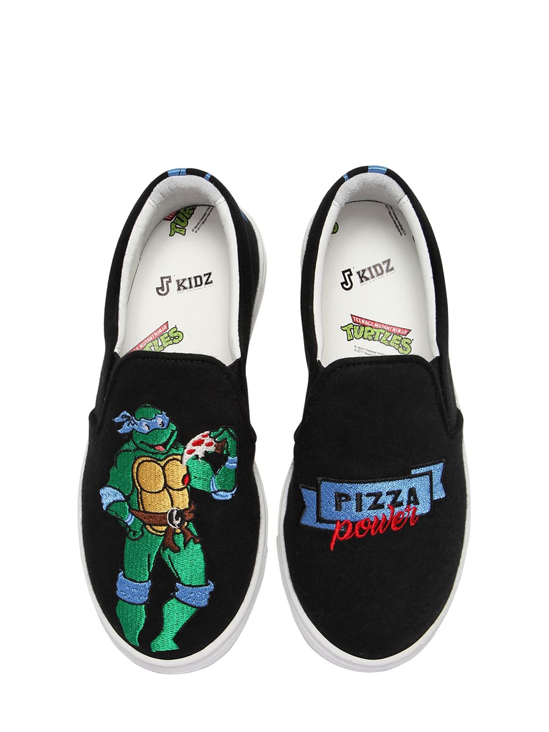 Joshua Sanders Kids' Leonardo Ninja Turtle Slip-on Sneakers In Black