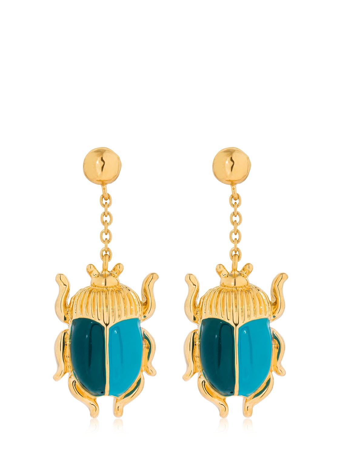 Aurelie Bidermann Elvira Beetle Earrings In Gold,blue