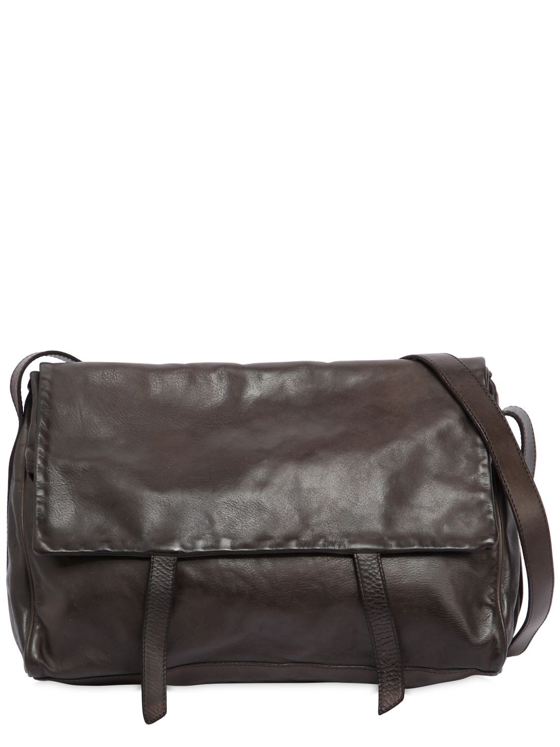 Numero 10 Edmond Leather Messenger Bag In Brown