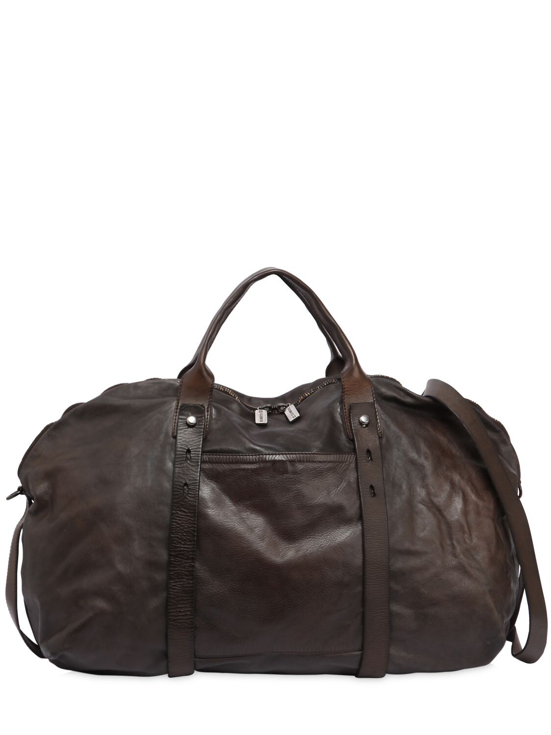 Numero 10 Okinawa Leather Weekender Bag In Brown