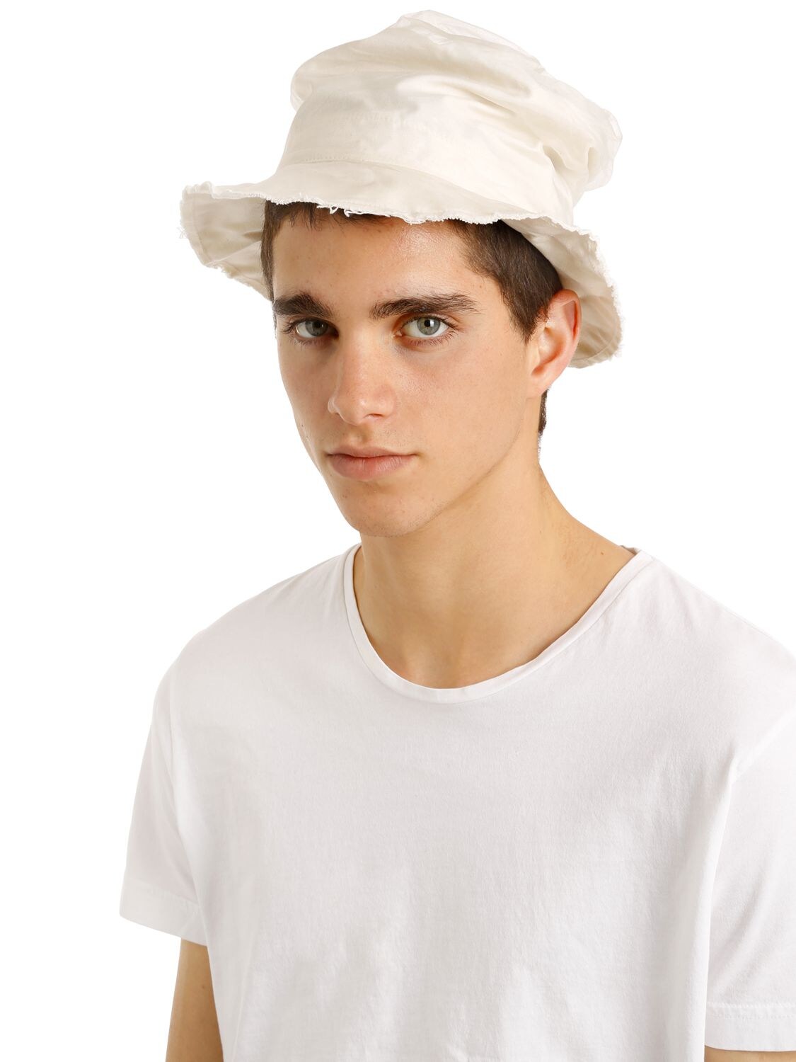 Scha Top Hat Small O Cotton & Silk Hat In White