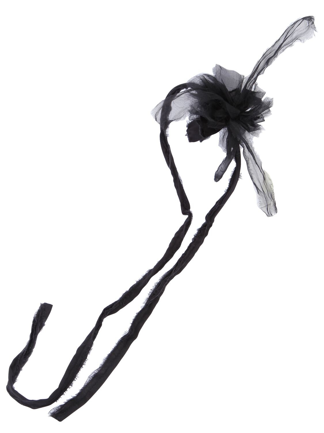 Scha Flower Small Hb Headband W/ Ties In Black