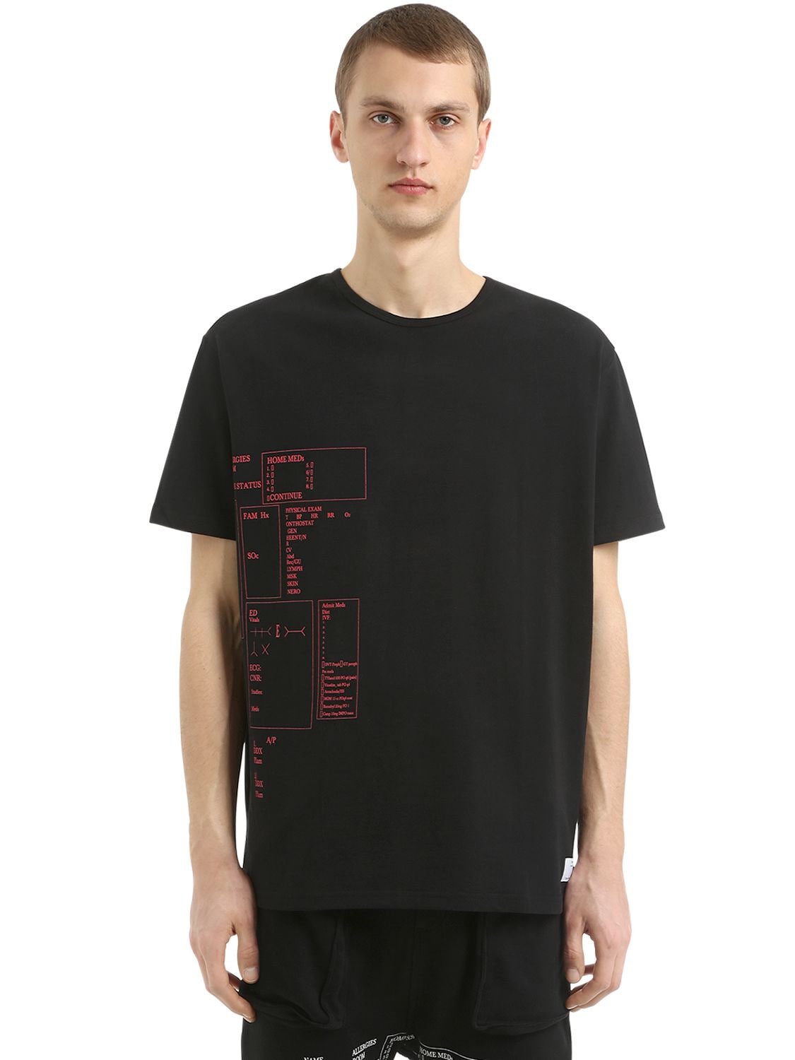 C2h4 Form Printed Cotton Jersey T-shirt In Black