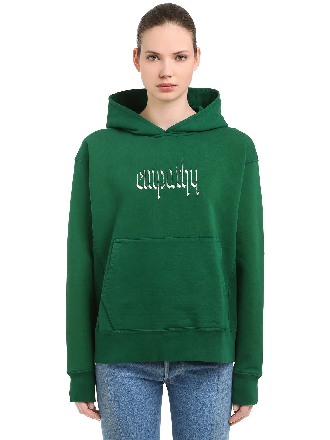 Resort Corps Empathy Hooded Cotton Blend Sweatshirt In Green