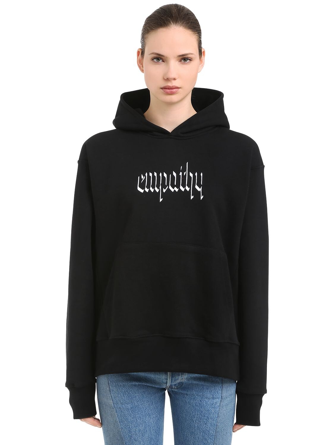 Resort Corps Empathy Hooded Cotton Blend Sweatshirt In Black