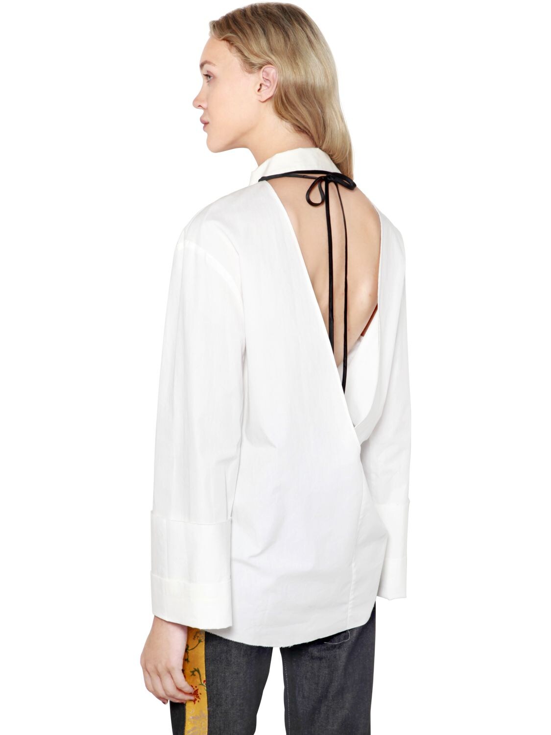 Act N°1 Safety Pin Cotton Poplin Shirt In White