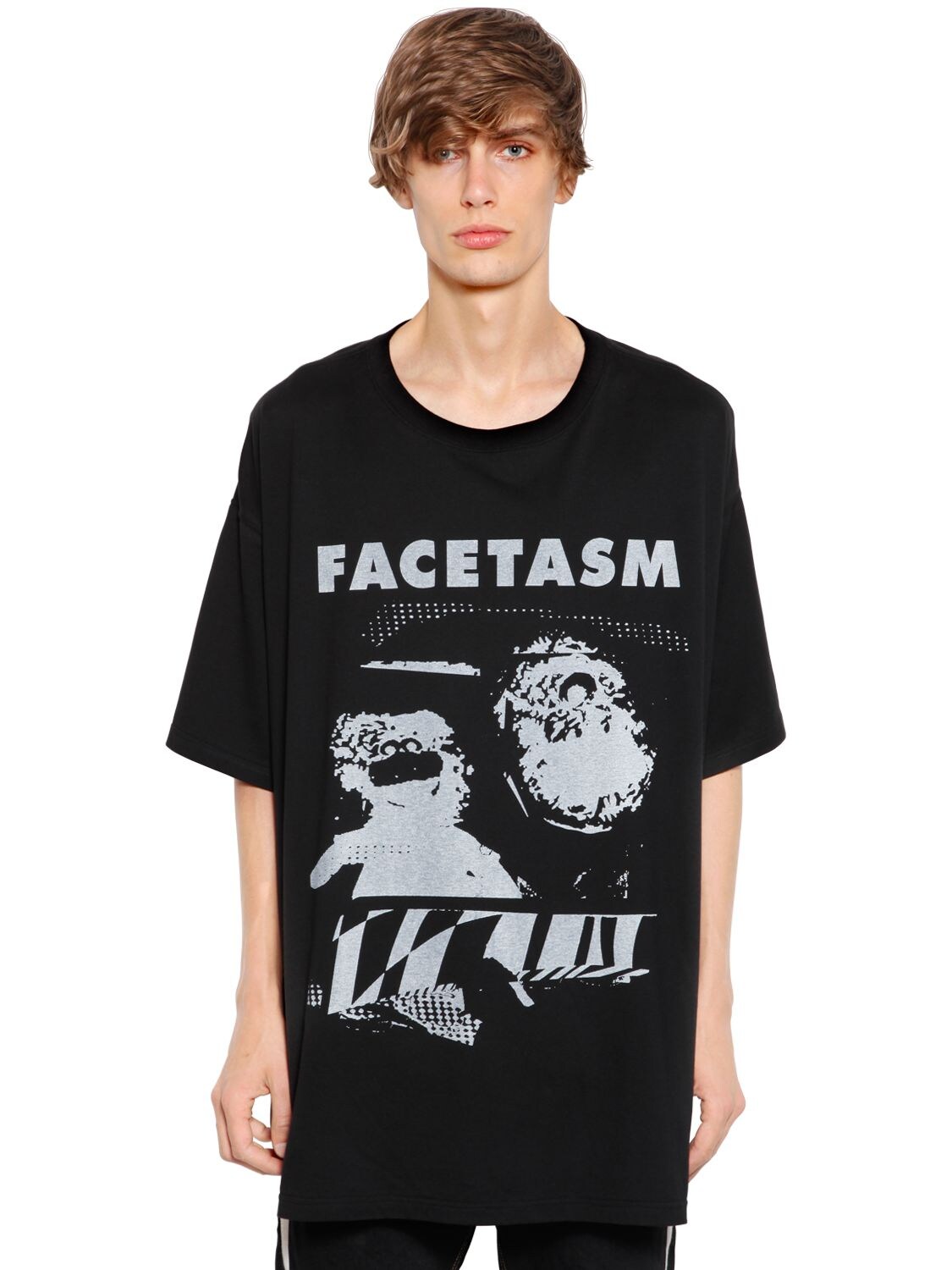 FACETASM OVERSIZE PRINTED COTTON JERSEY T-SHIRT,67IS34025-QKXBSW2