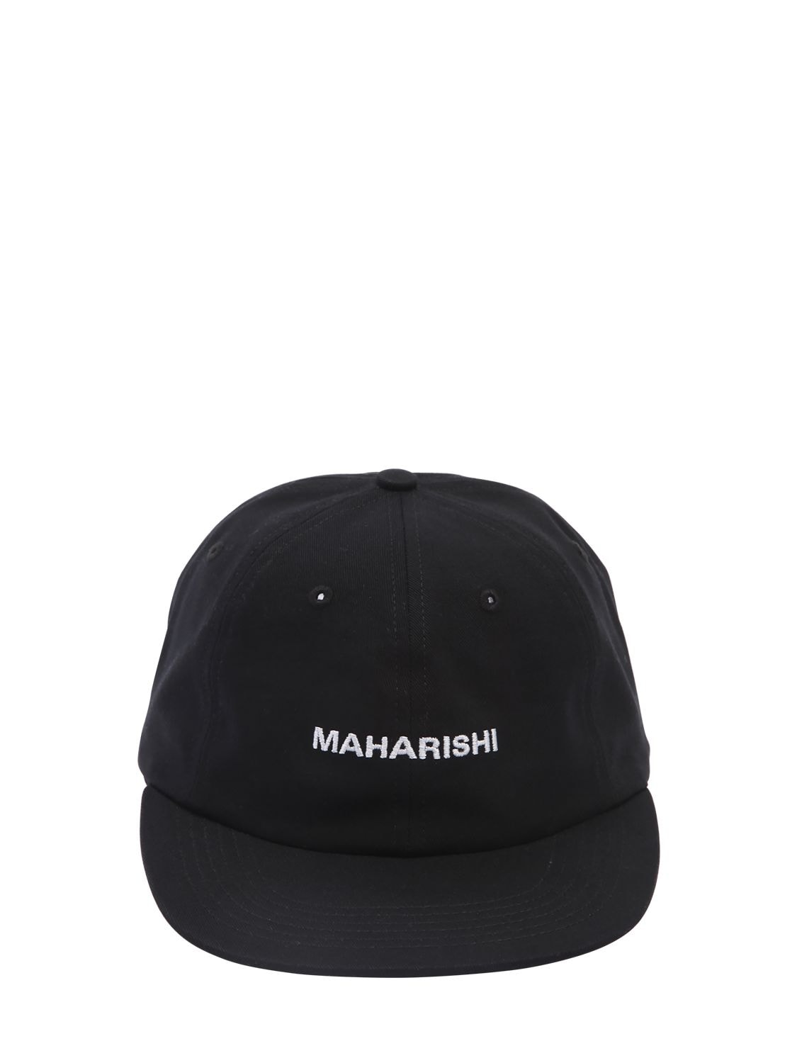Maharishi Logo Embroidered Canvas Baseball Hat In Black