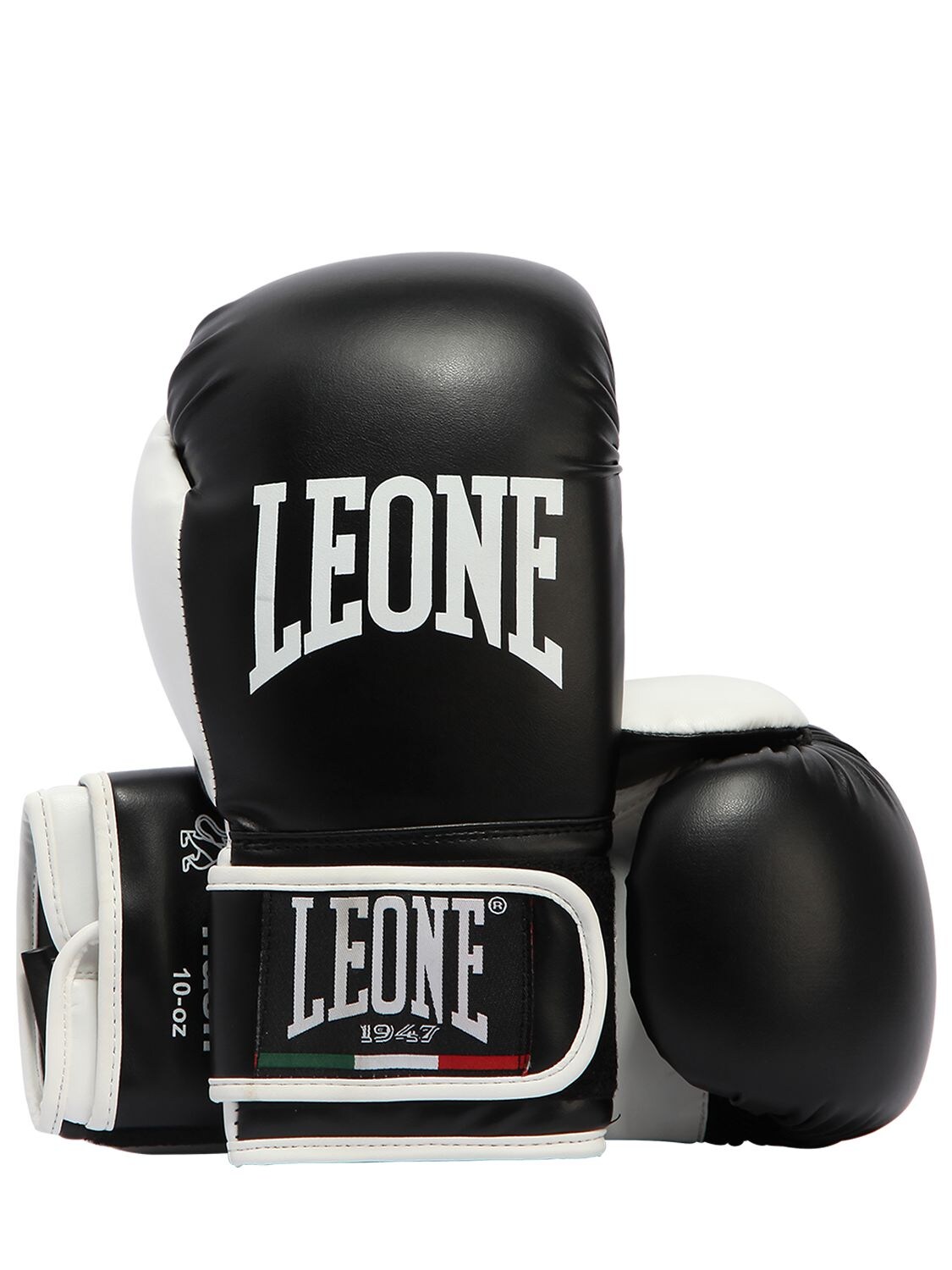 Leone 10oz Flash Faux Leather Boxing Gloves In Black