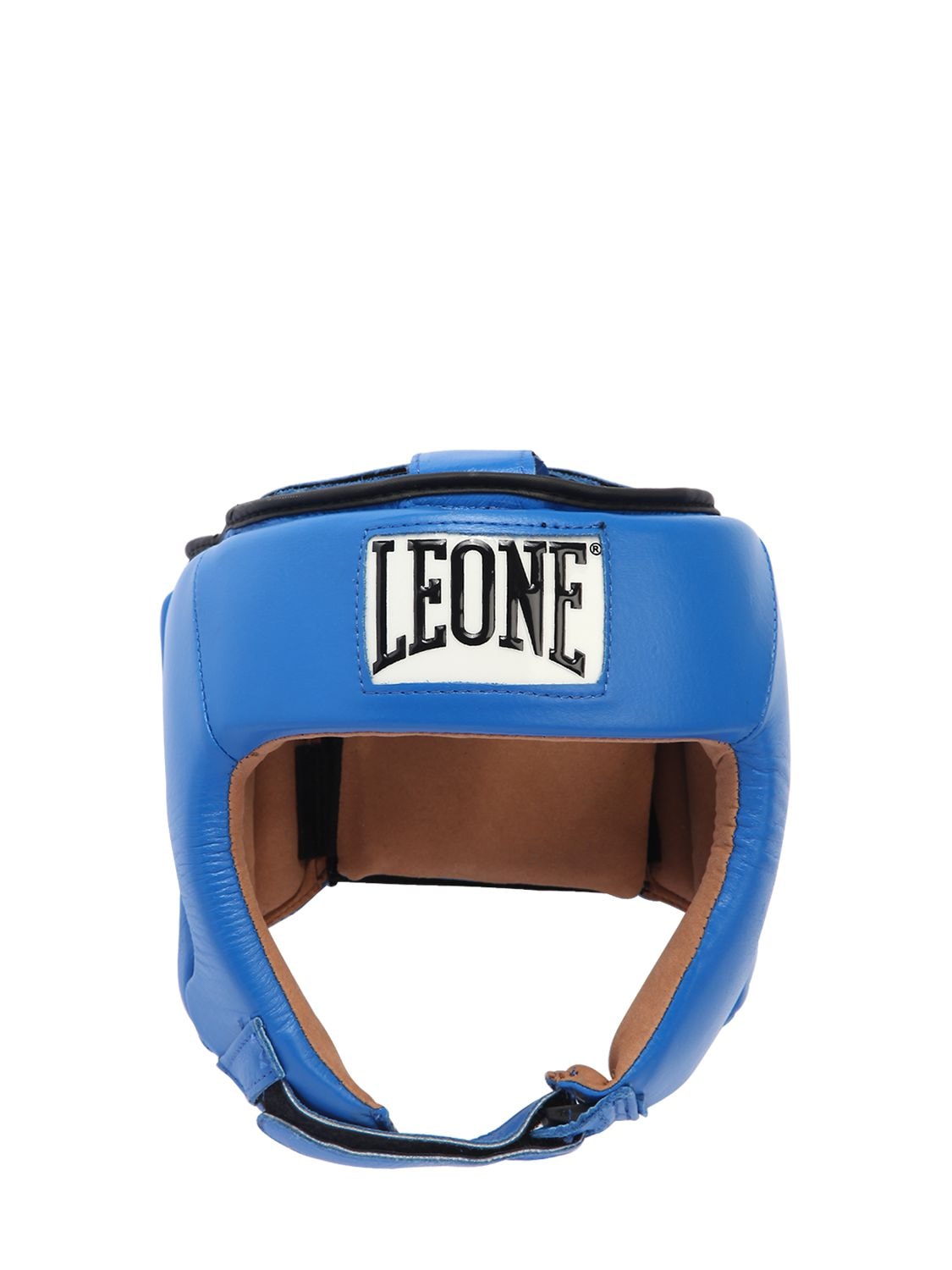 Leone Contest Leather Boxing Helmet In Blue
