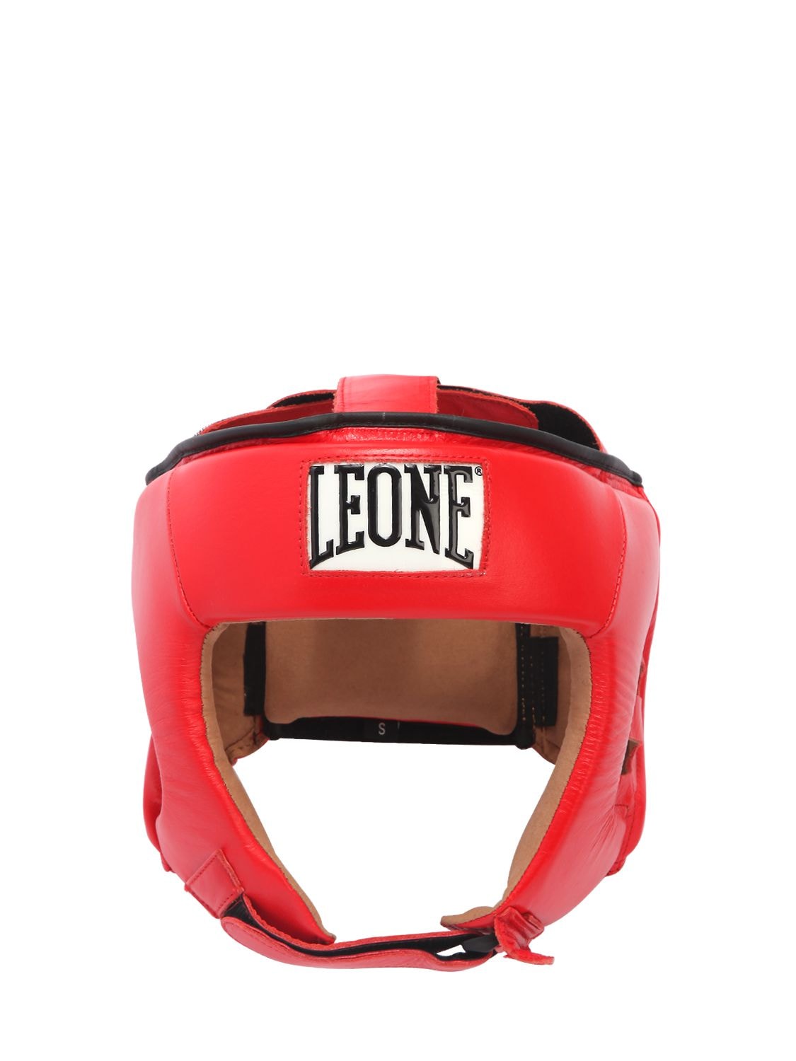 Leone Contest Leather Boxing Helmet In Red