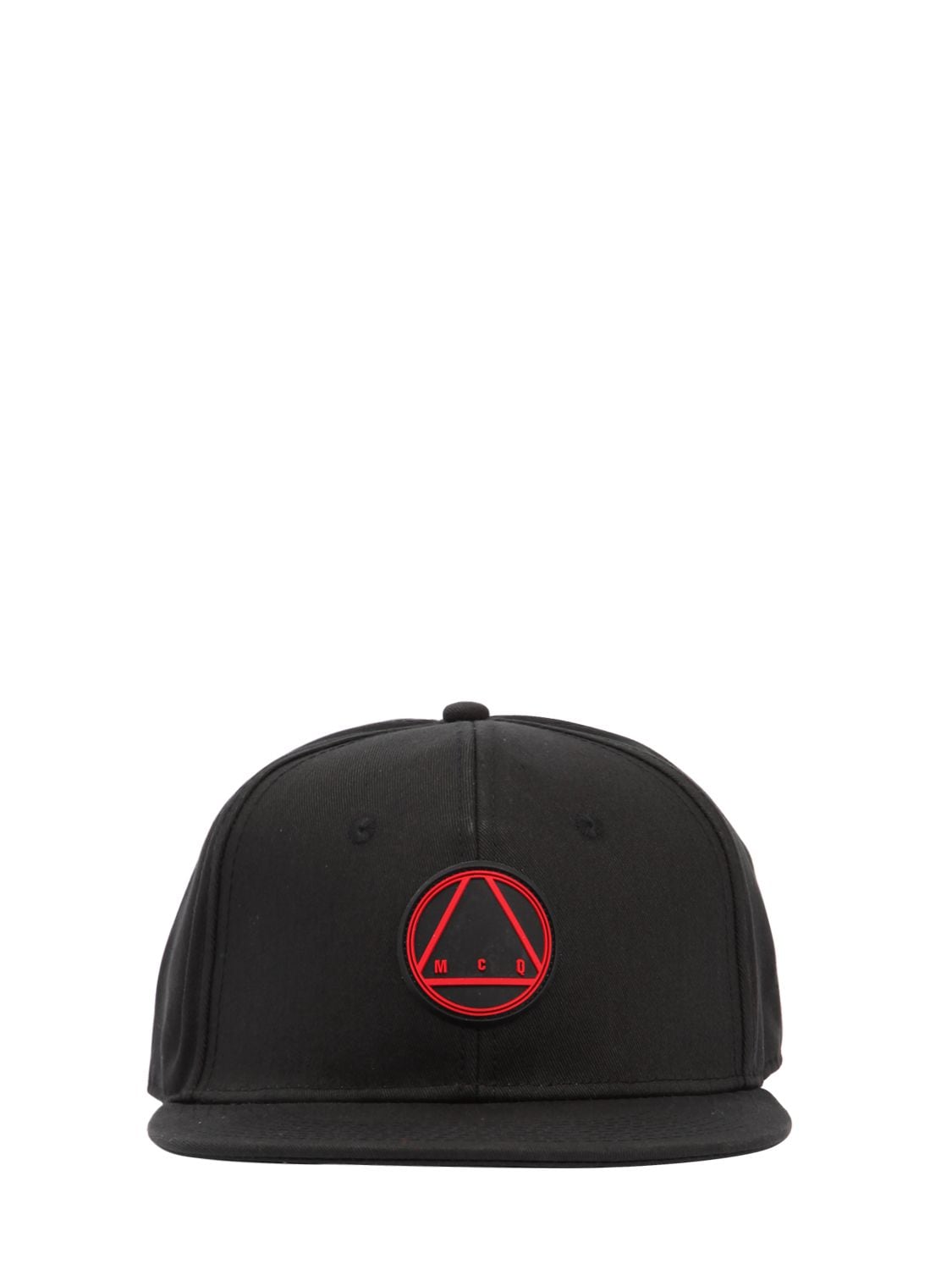 Mcq By Alexander Mcqueen 3d Patch Baseball Cotton Hat In Black/red