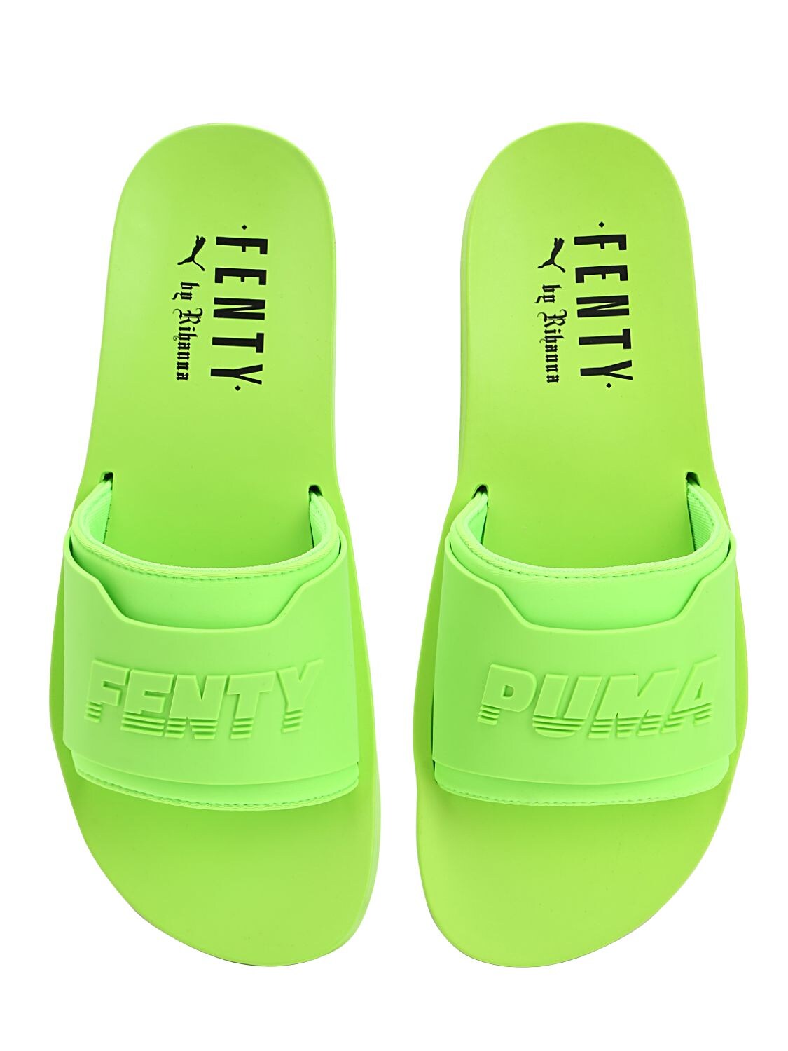 Fenty X Puma Surf Rubber Slide Sandals In Green