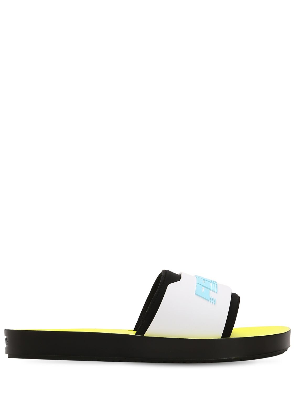 Fenty X Puma Surf Rubber Slide Sandals In White/yellow