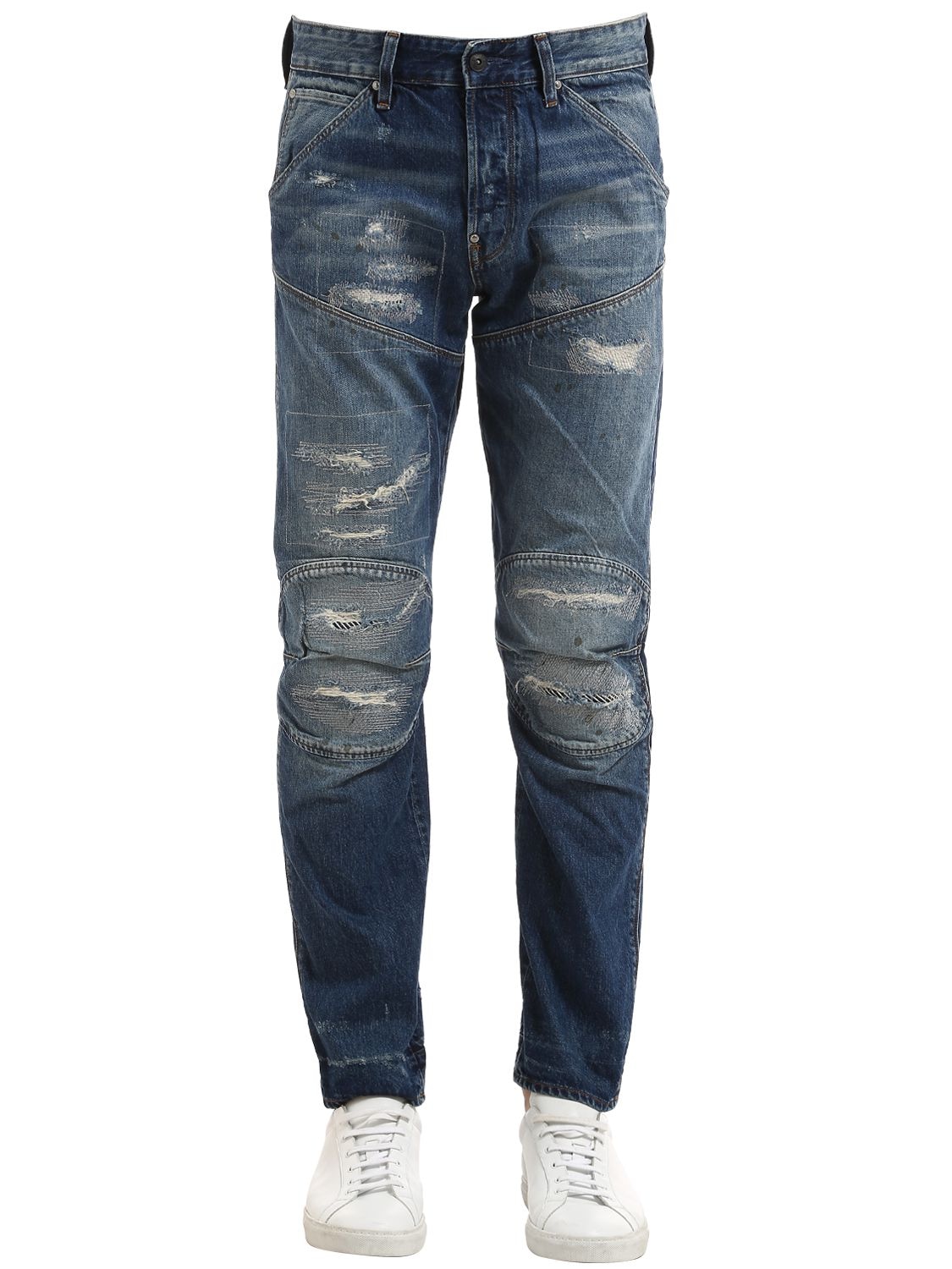 G-star 5620 3d Restored Ripped Denim Jeans In Blue