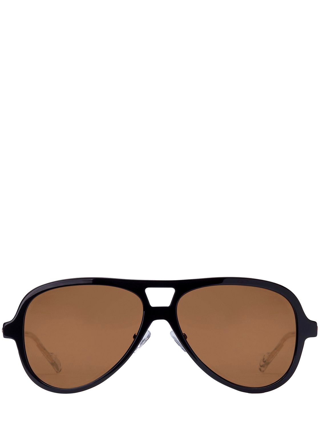 Adidas Originals By Italia Independent Acetate Aviator Sunglasses In Black/gold