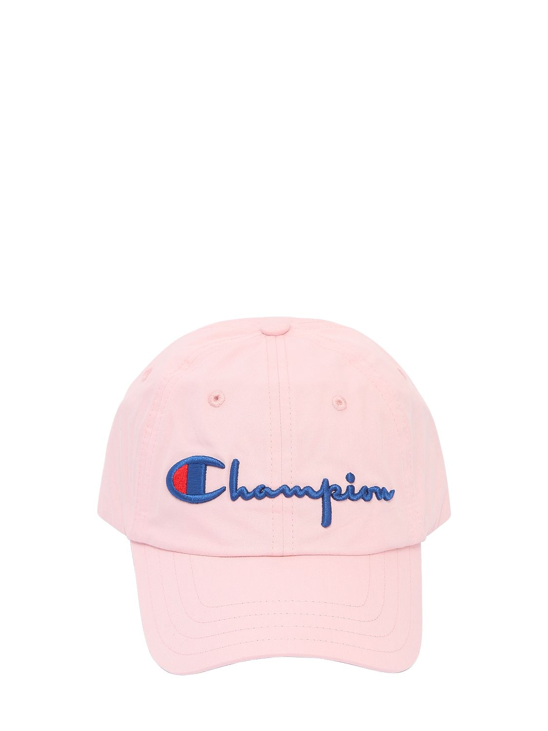 Champion Logo Woven Cotton Baseball Hat In Pink