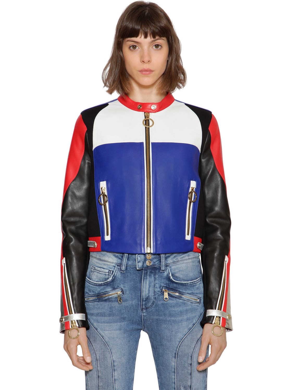 Tommy Hilfiger Gigi Hadid Speed Leather Moto Jacket In Multicolor ...