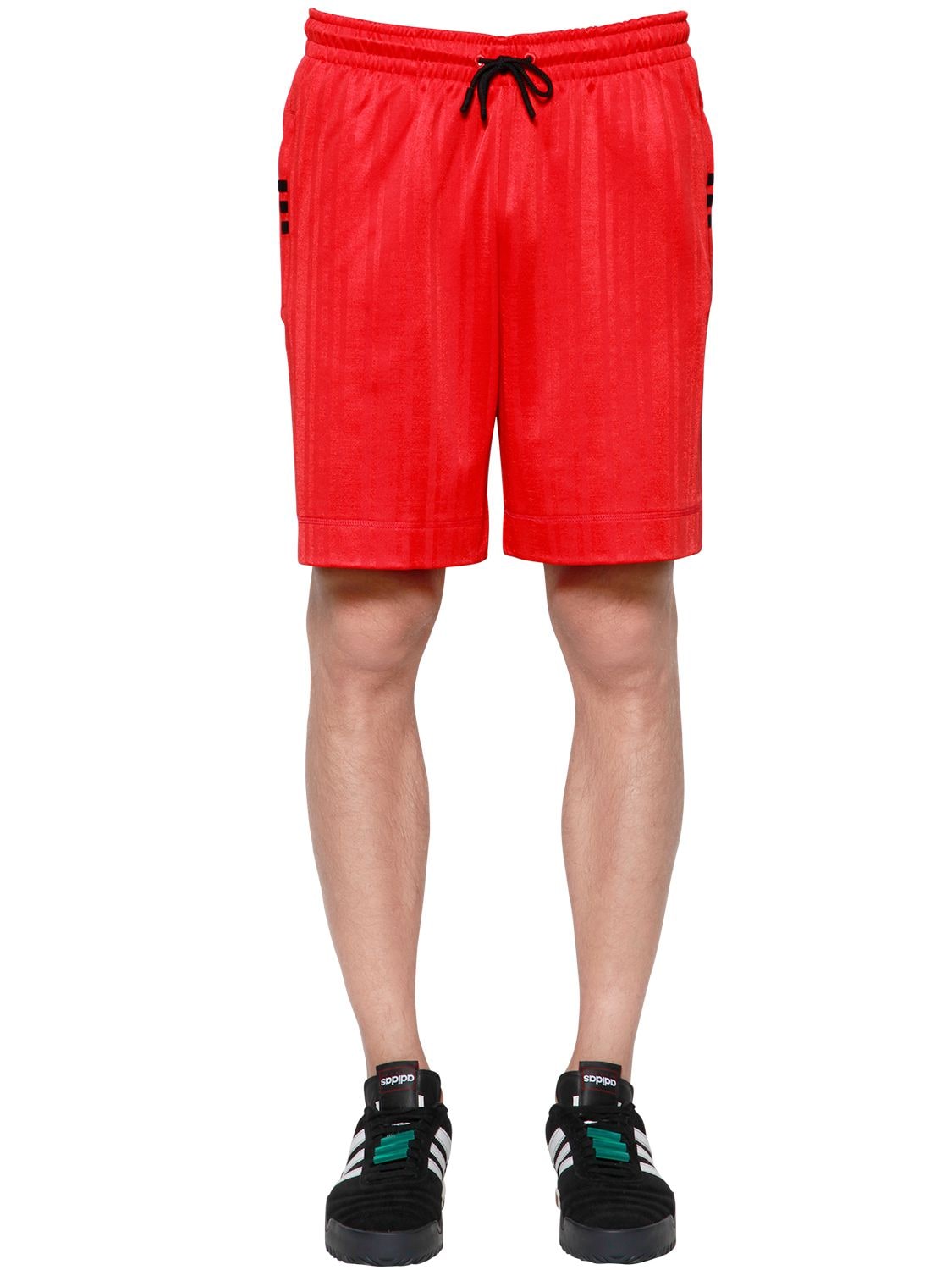 Adidas Originals By Alexander Wang Aw Logo Jacquard Track Shorts In Red
