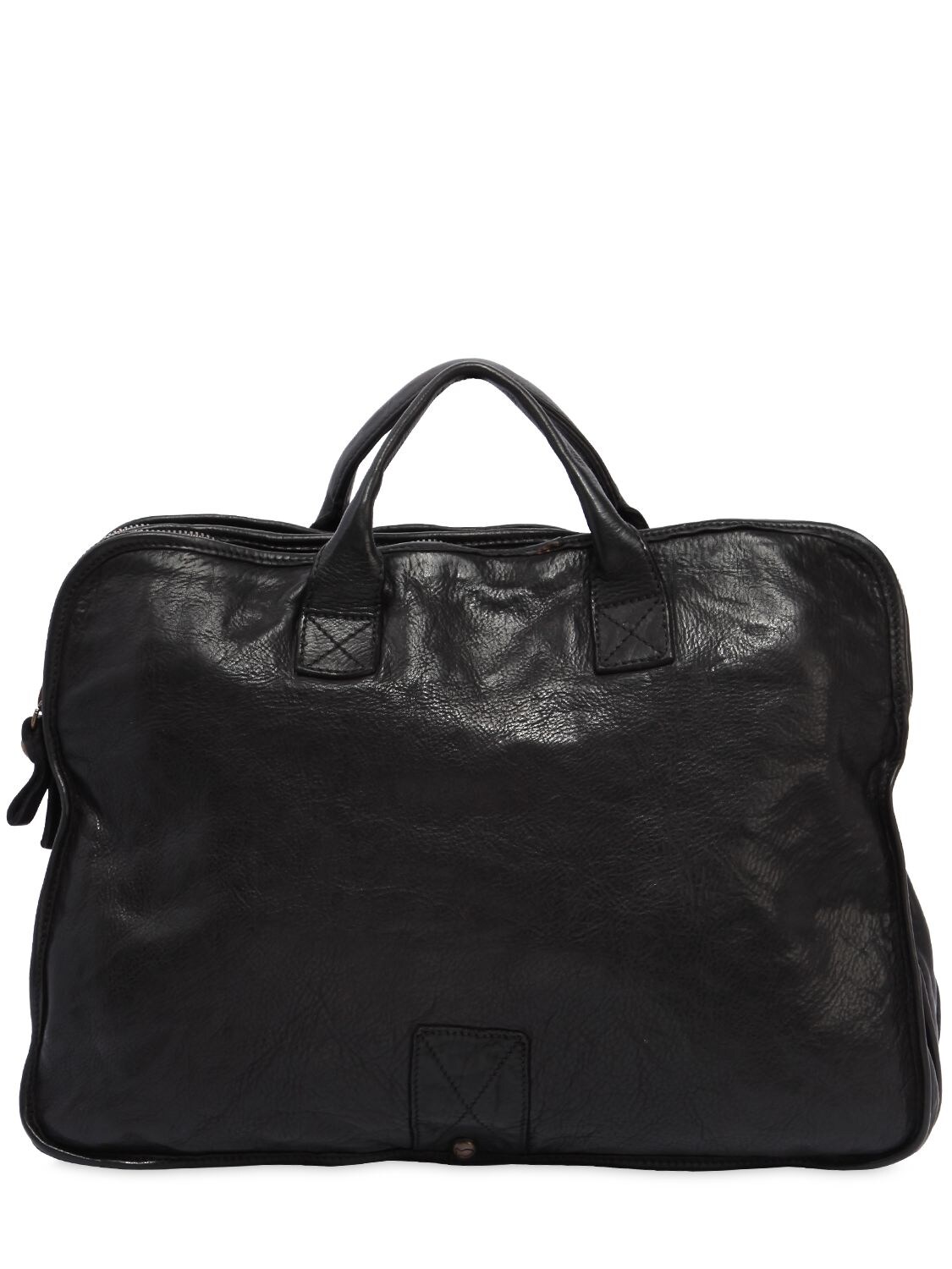 Campomaggi Vintage Effect Leather Briefcase In Black