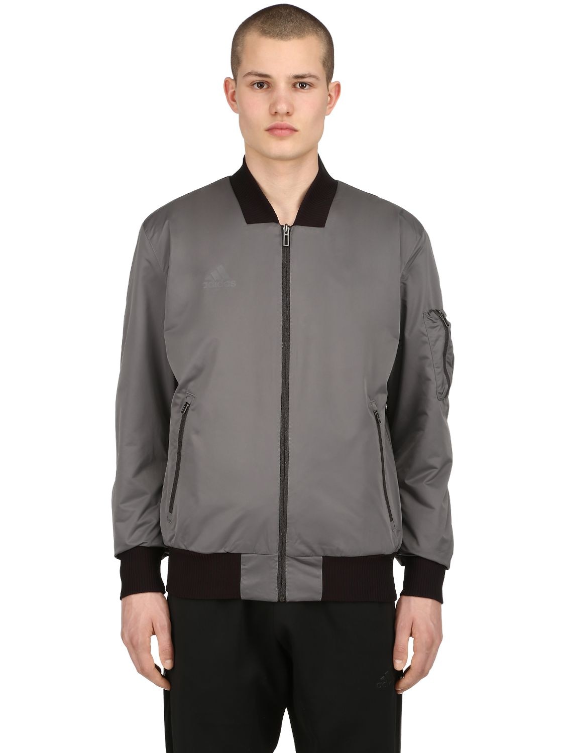 Adidas X Paul Pogba Paul Pogba Reversible Bomber Jacket In Grey,bordeaux