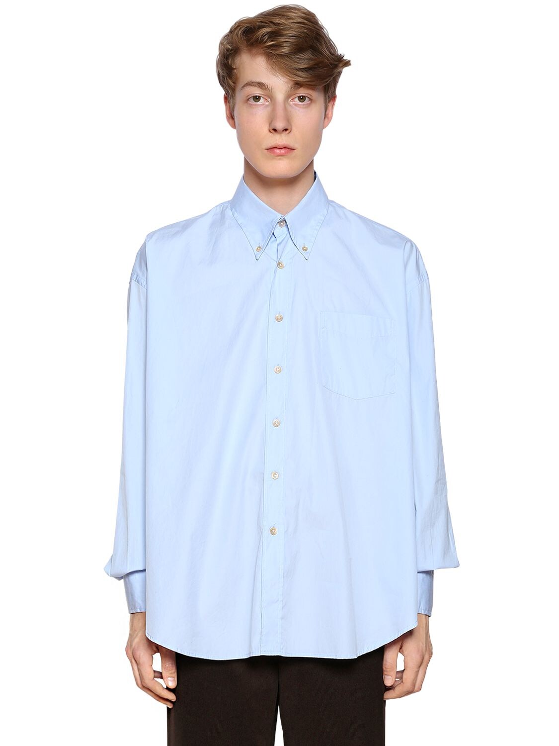 Our Legacy Classic Cotton Poplin Button Down Shirt In Light Blue