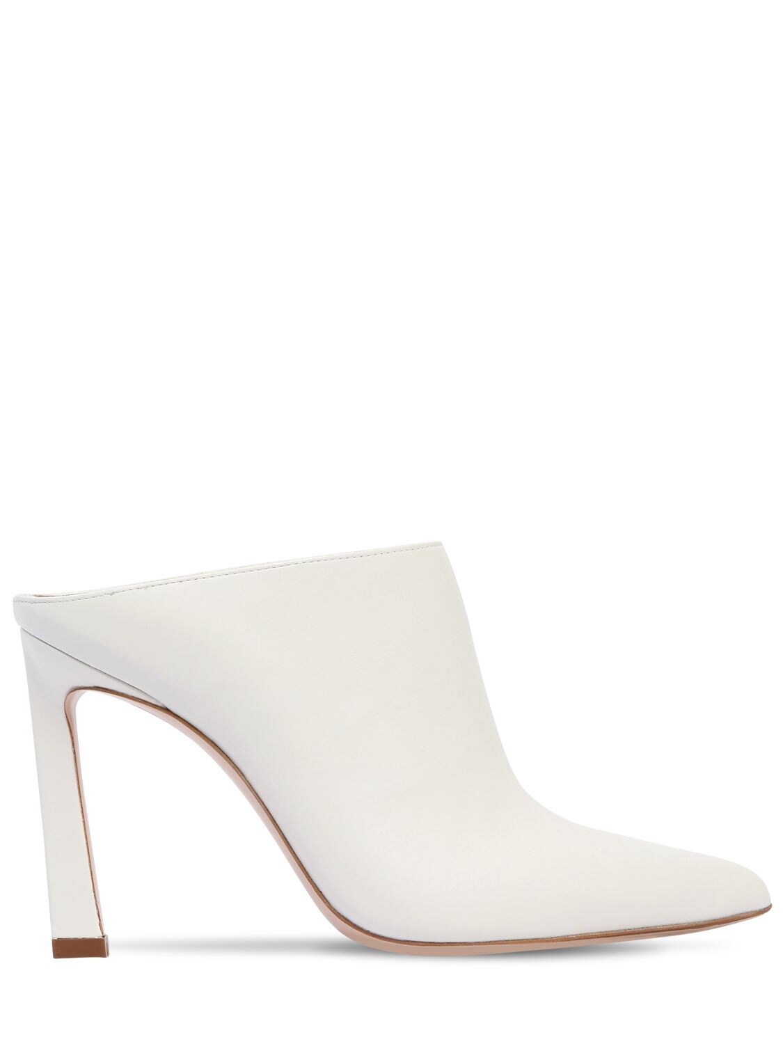 Stuart Weitzman 90mm Camila Leather Mules In Off White