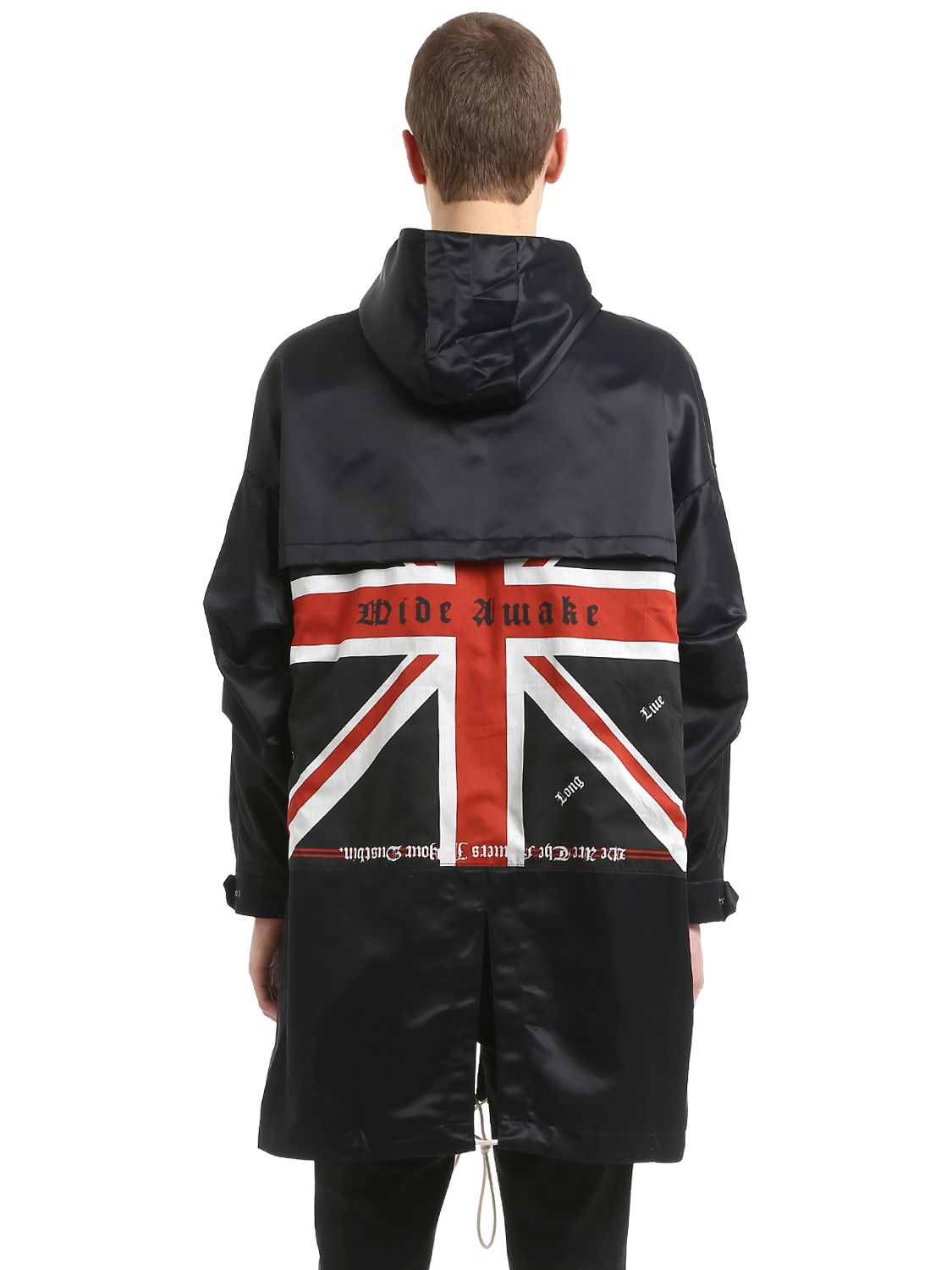Represent Oversize Hooded Union Jack Parka In Black