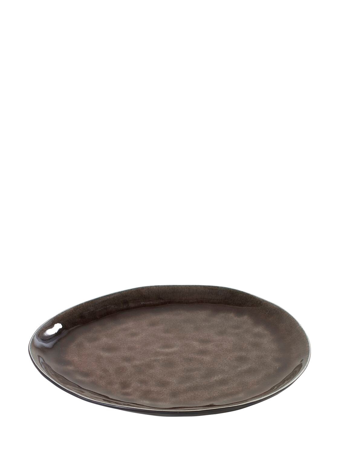 Serax Pure Set Of 2 Large Oval Plates In Brown