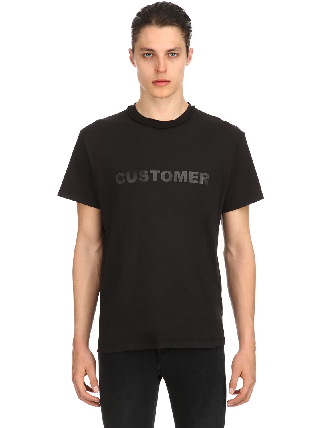 Mr.completely Customer Cotton Jersey T-shirt In Black