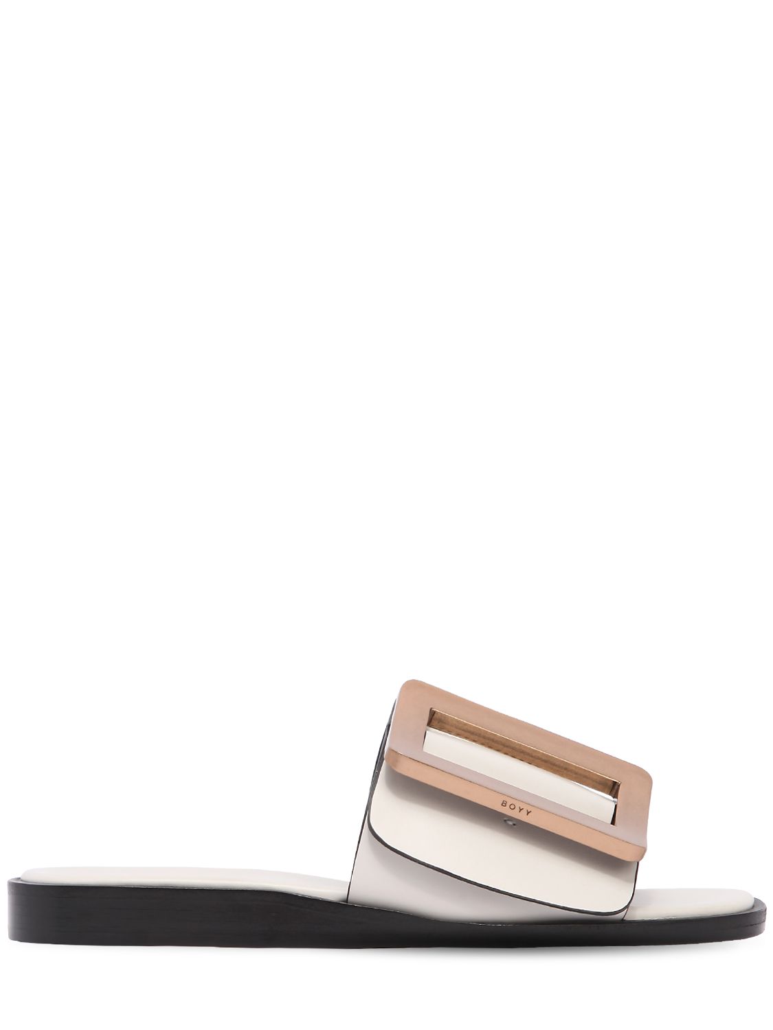 20MM バックル付きレザースライドサンダル