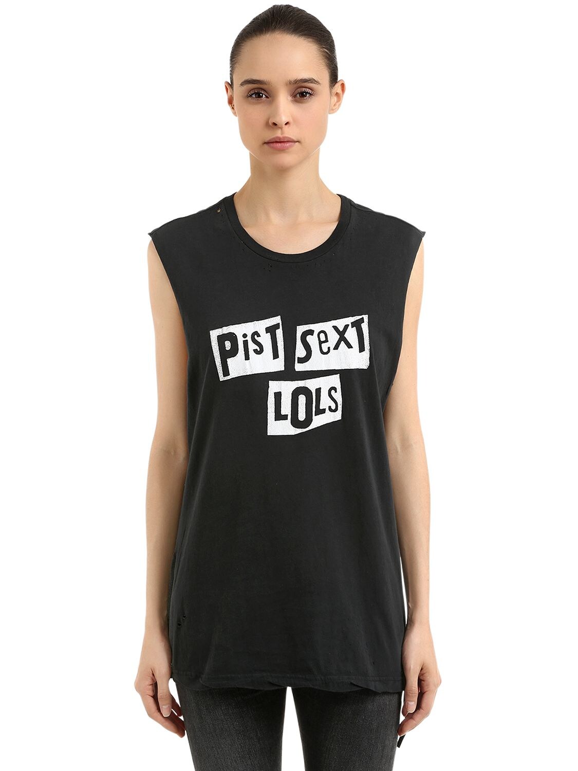 Ksubi Pit Sext Lols Jersey Sleeveless T-shirt In Black