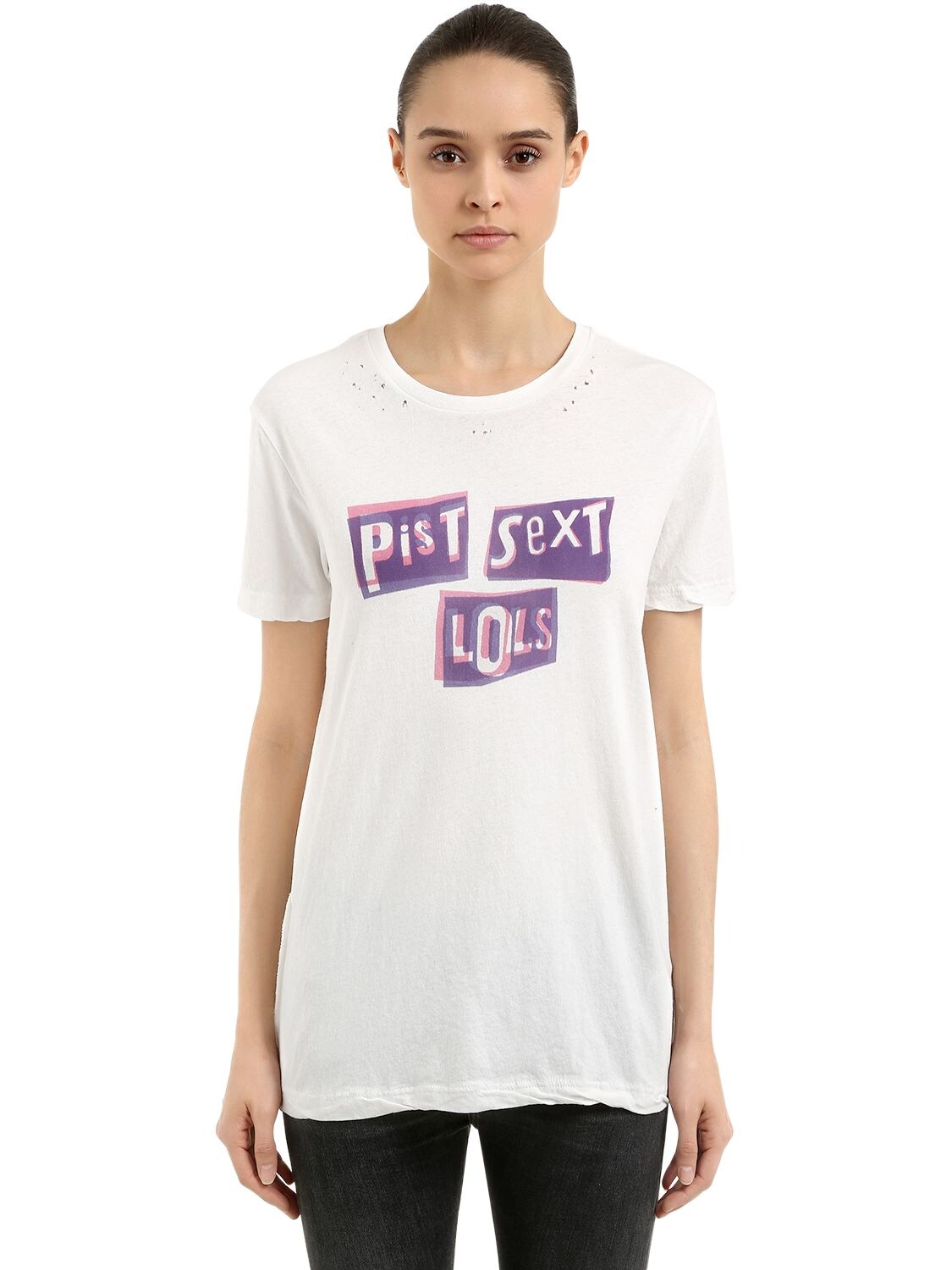 Ksubi Pit Sext Lols Cotton Jersey T-shirt In White