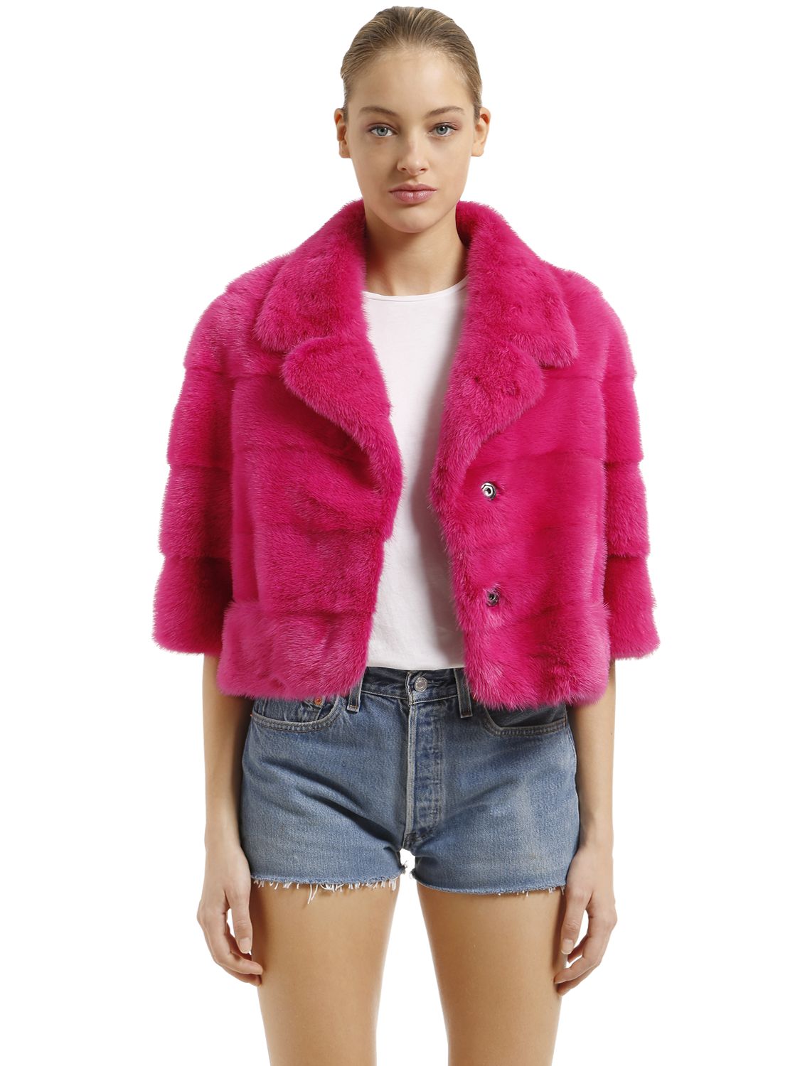 mink cropped jacket