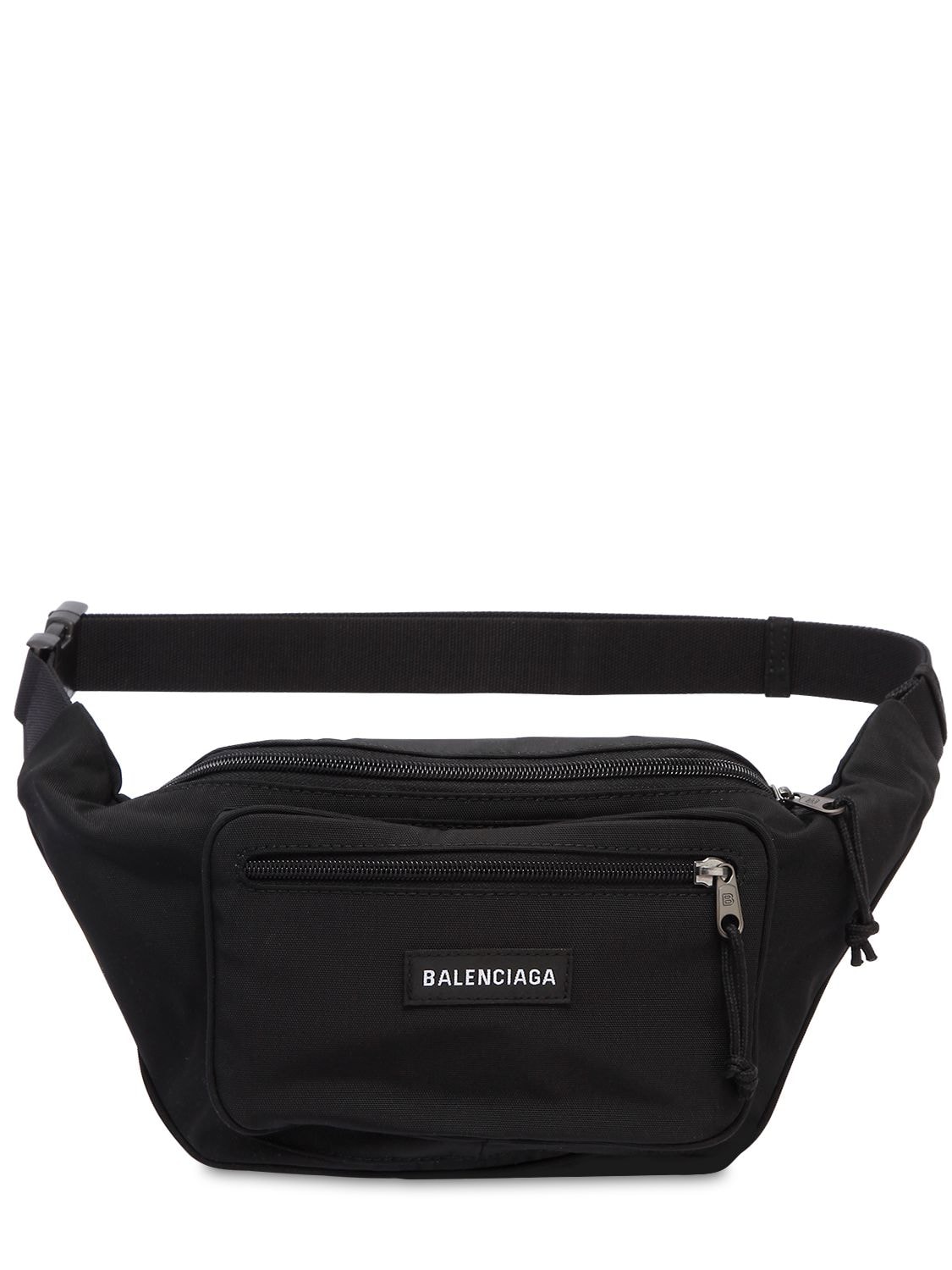 Balenciaga Logo Nylon Belt Bag In Black