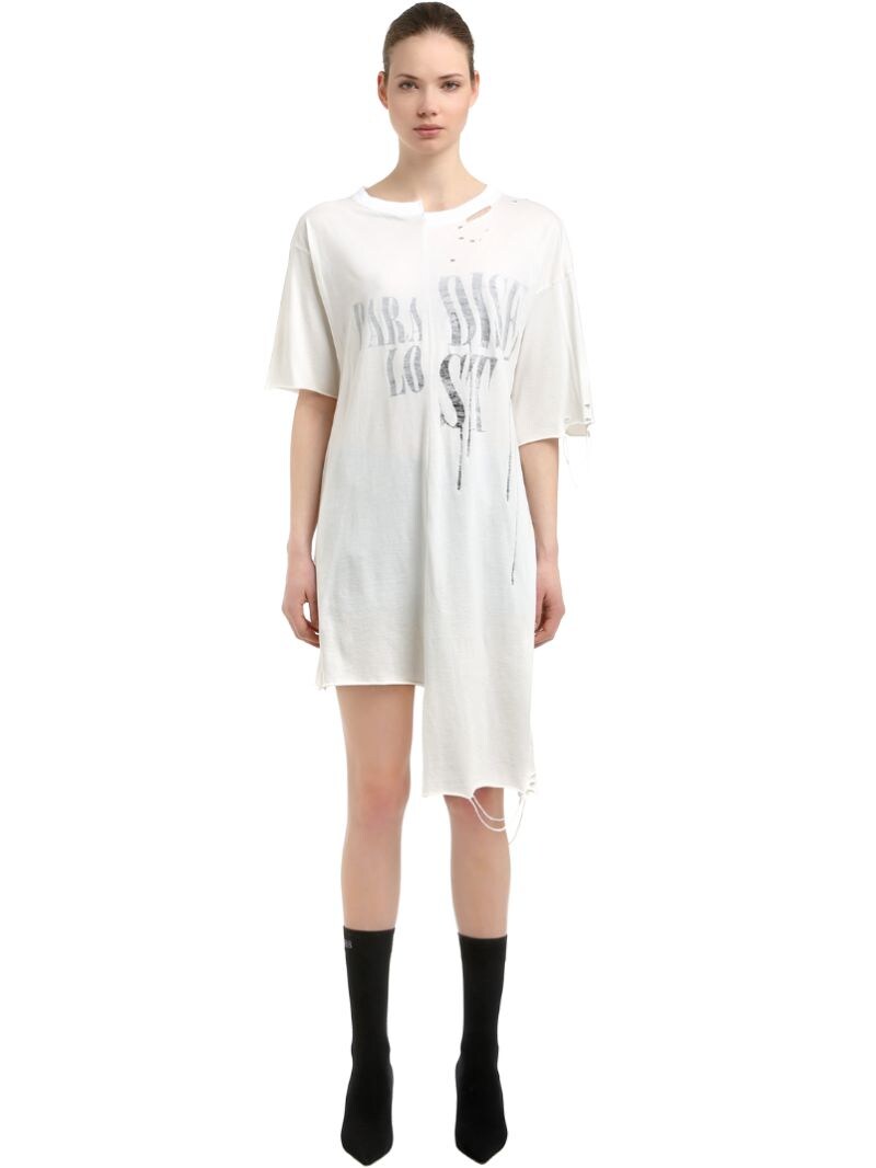 Alchemist Printed Maxi Cotton T-shirt In White